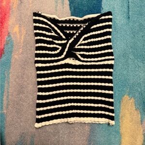 Striped Black and White Knit Top
